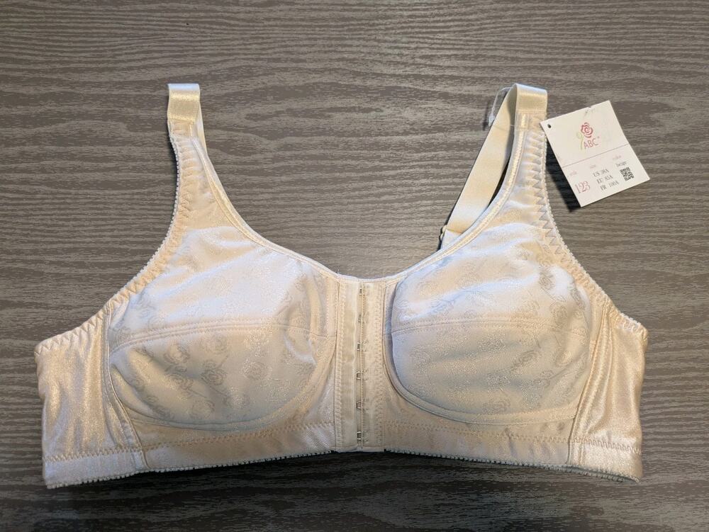 ABC 38A beige Front Close Rose Contour Mastectomy Bra Style 123